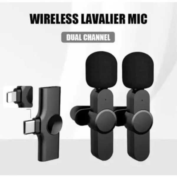 Digital K9 2 In 1 Dual Wireless Lavalier Microphone For iPhone And Type C