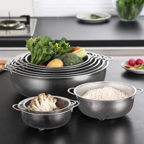 6 In 1 Stainless Colander Sieve And Mesh Bowl 1