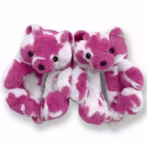 RAINBOW TEDDY BEAE PUSH SLIPPERS