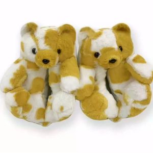 RAINBOW TEDDY BEAE PUSH SLIPPERS